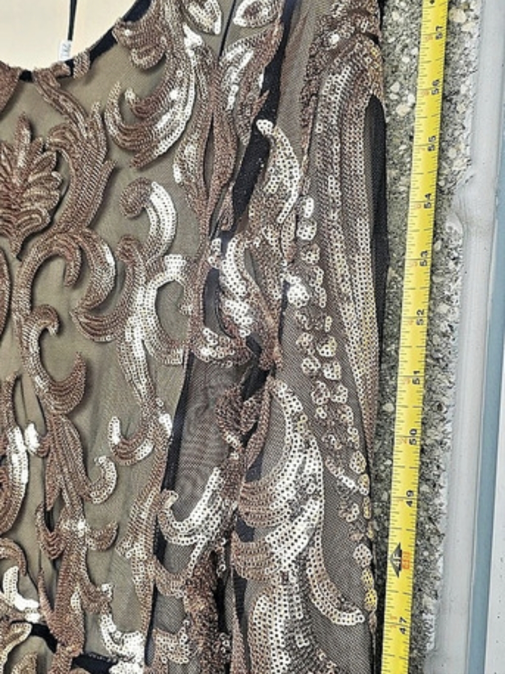 DOLKOW Floral Sequin Maxi Dress Size XL Like New